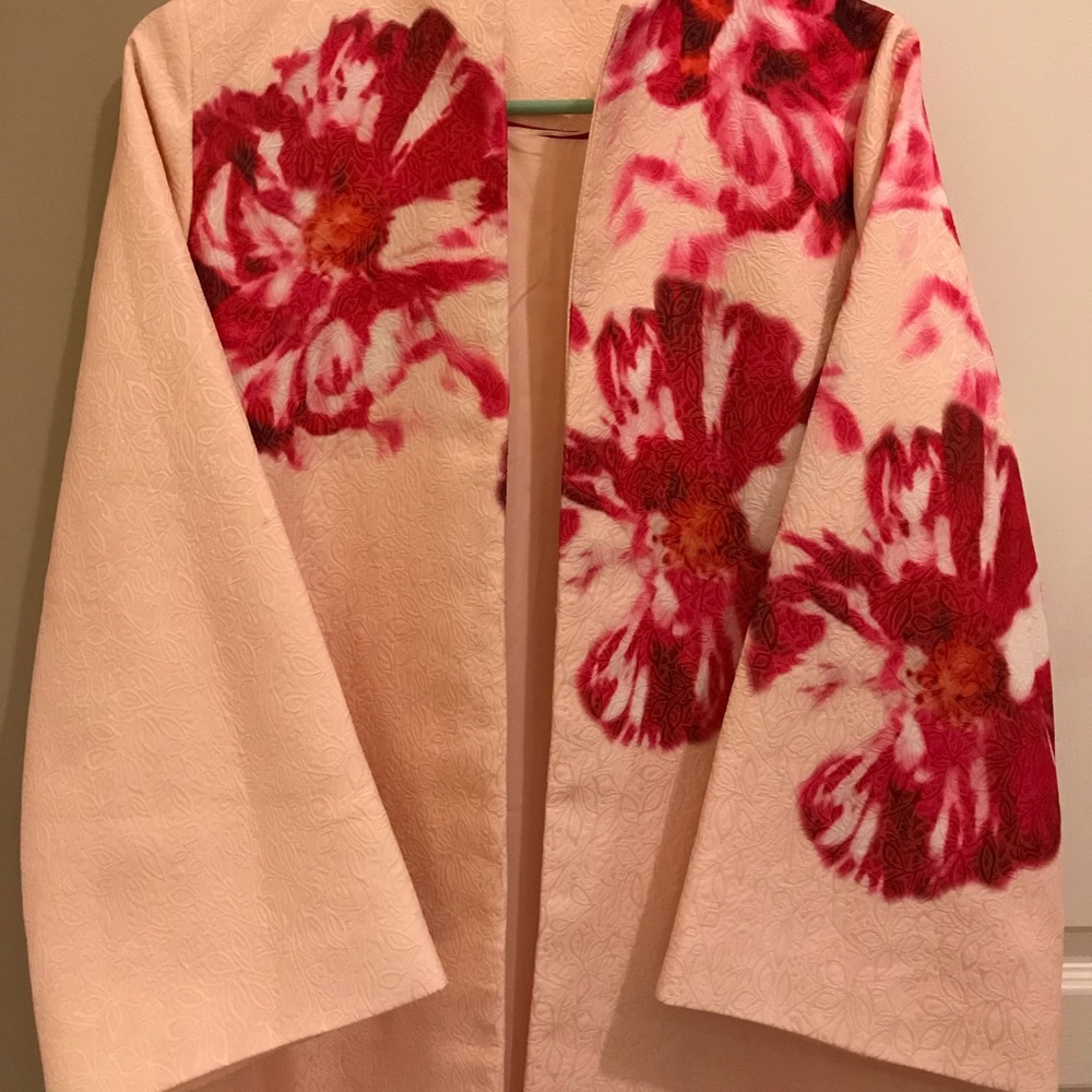 Floral pink oversized coat